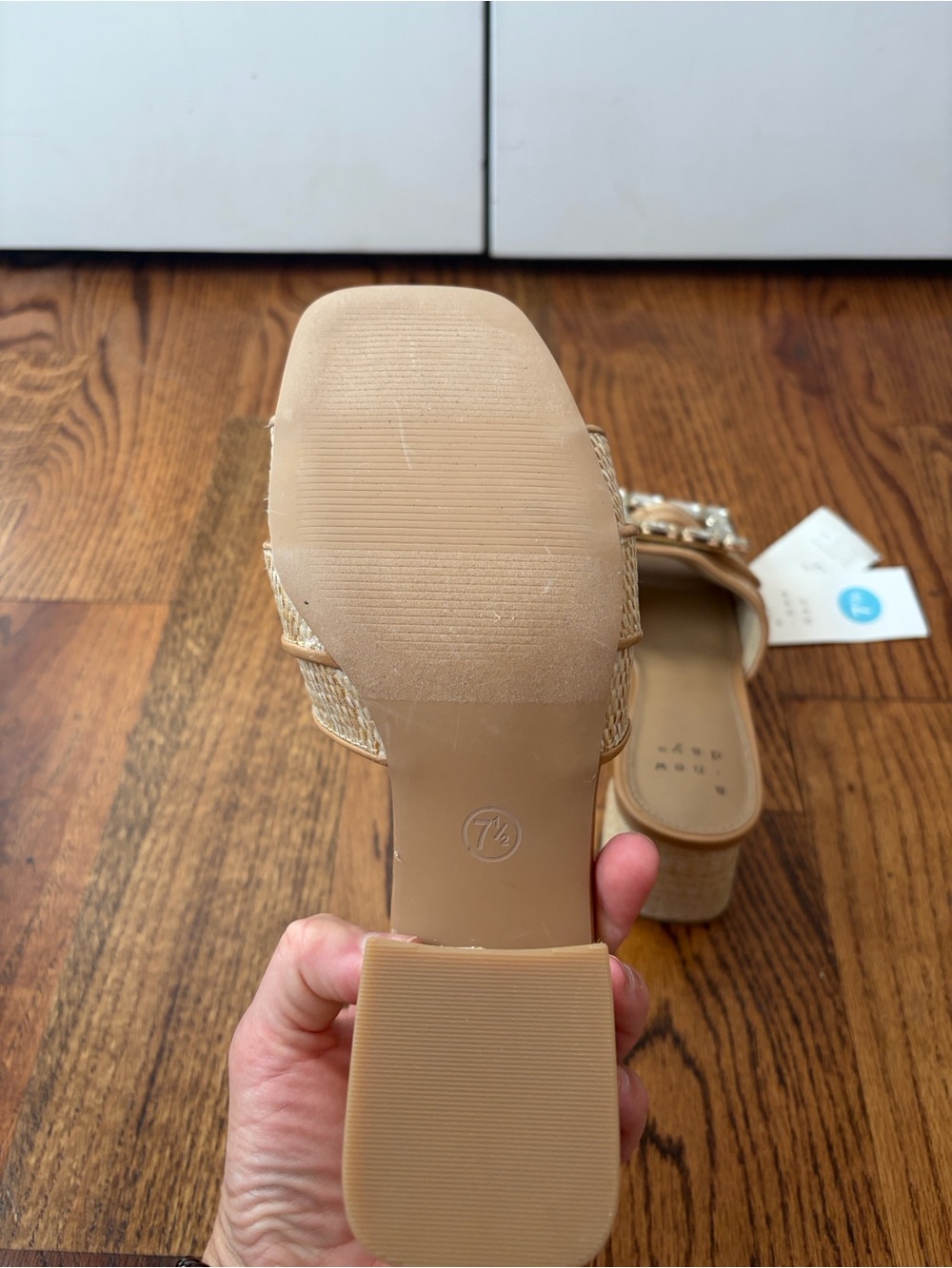 a new day Kathleen Tan Jeweled Block Heel Slide Sandals Size 7.5 New with Tags - Picture 5 of 6
